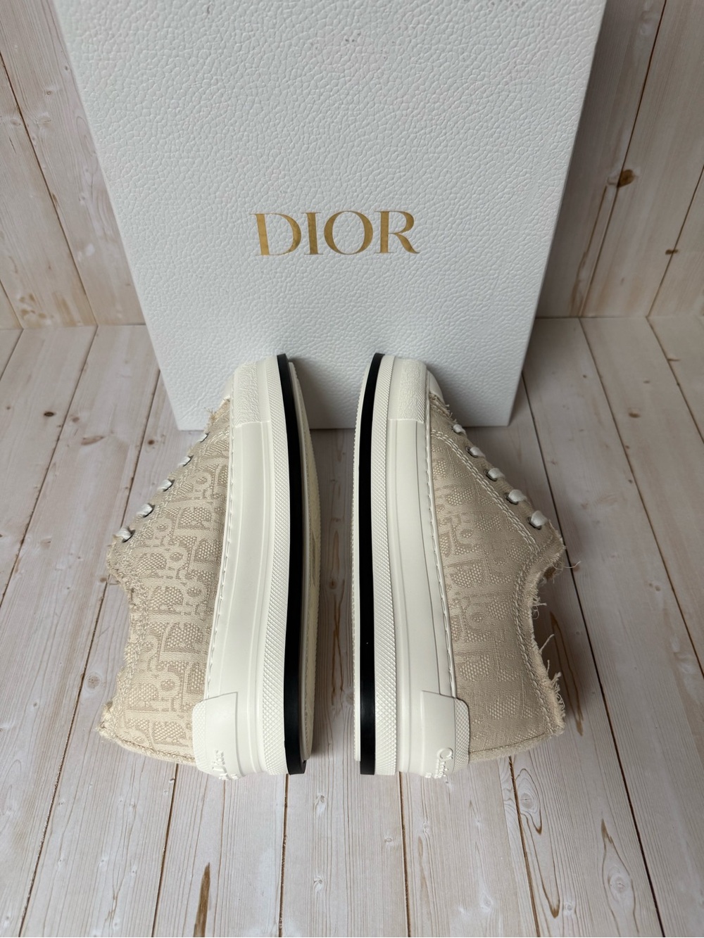 Christian Dior Oblique Walk'N'Dior Platform Sneakers Beige Natural Sz 36.5 / 6.5 - Picture 10 of 13